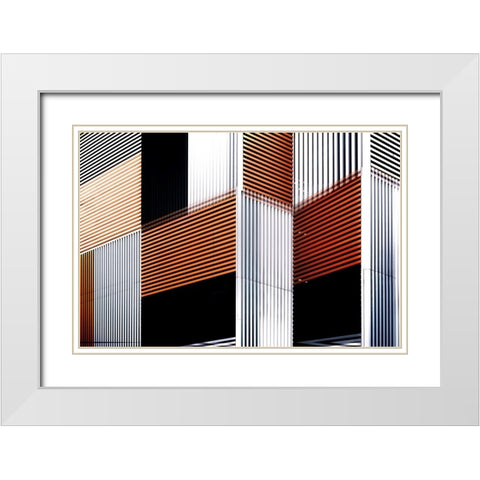 Massetti - Graphics White Modern Wood Framed Art Print with Double Matting by Massetti