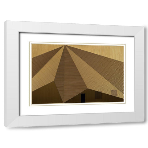 Luycx - Wall Detail with Door White Modern Wood Framed Art Print with Double Matting by Luycx