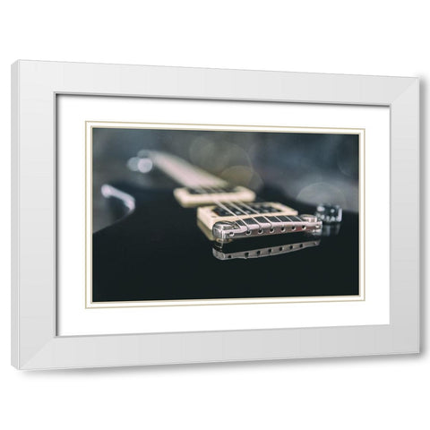 Schwarz - E-Guitar White Modern Wood Framed Art Print with Double Matting by Schwarz