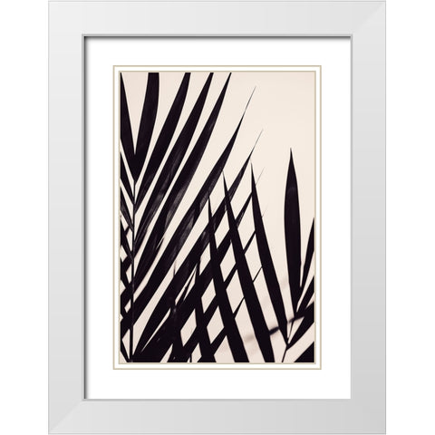 Studio II - Leaves in Vase Gold White Modern Wood Framed Art Print with Double Matting by Studio II