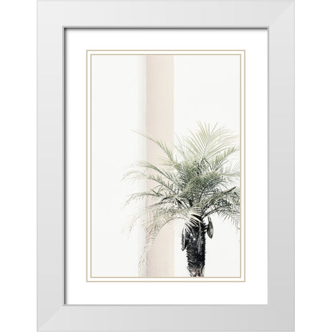 Studio III - Palm Tree  White Modern Wood Framed Art Print with Double Matting by Studio III