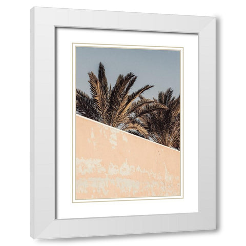 Studio III - Palm  White Modern Wood Framed Art Print with Double Matting by Studio III