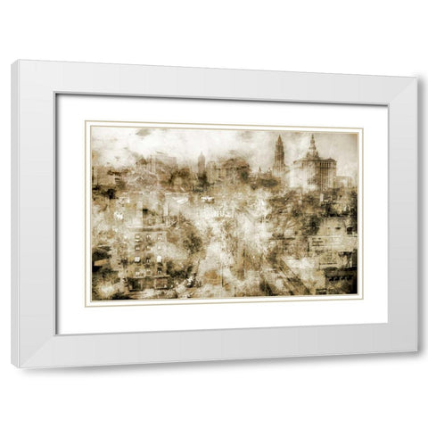 New York Street White Modern Wood Framed Art Print with Double Matting by Roozbeh