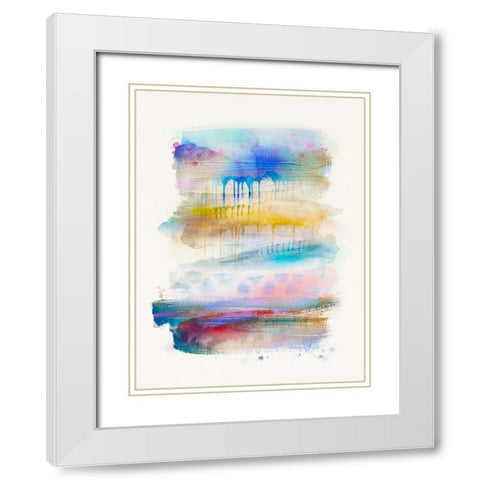 Layer upon Layer III White Modern Wood Framed Art Print with Double Matting by Roozbeh