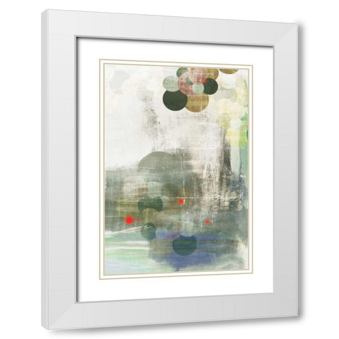 Spherical I White Modern Wood Framed Art Print with Double Matting by PI Studio