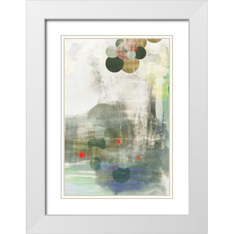 Spherical I White Modern Wood Framed Art Print with Double Matting by PI Studio