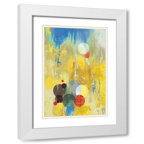 Spherical III White Modern Wood Framed Art Print with Double Matting by PI Studio