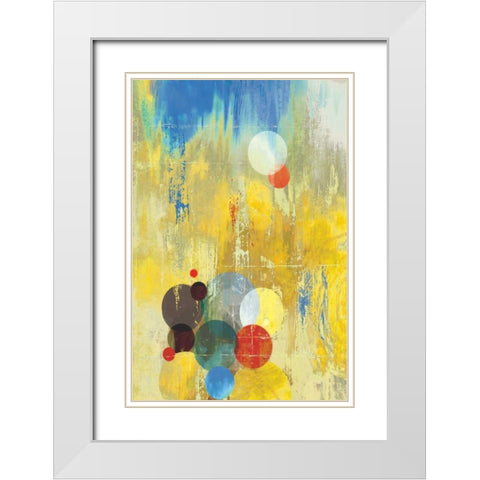 Spherical III White Modern Wood Framed Art Print with Double Matting by PI Studio