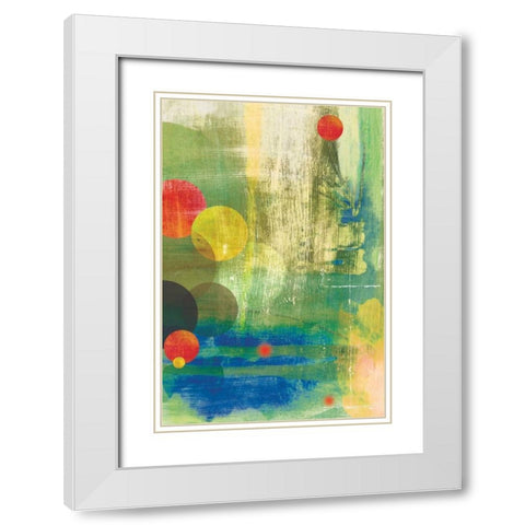 Spherical IV White Modern Wood Framed Art Print with Double Matting by PI Studio