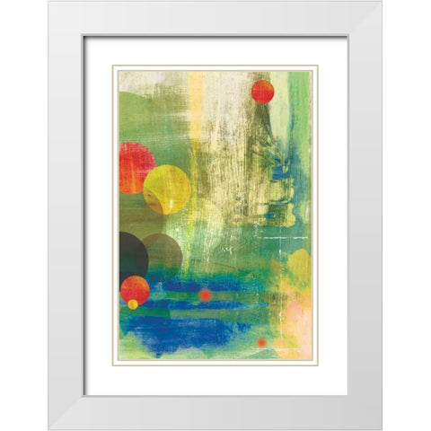 Spherical IV White Modern Wood Framed Art Print with Double Matting by PI Studio