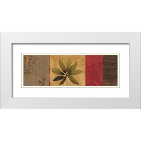 Leaf Impressions I White Modern Wood Framed Art Print with Double Matting by PI Studio