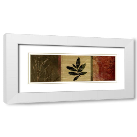 Leaf Impressions II White Modern Wood Framed Art Print with Double Matting by PI Studio