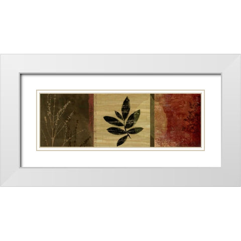 Leaf Impressions II White Modern Wood Framed Art Print with Double Matting by PI Studio