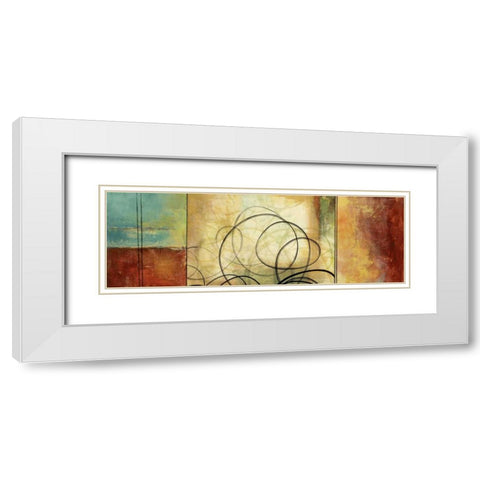 Twirlies II White Modern Wood Framed Art Print with Double Matting by PI Studio