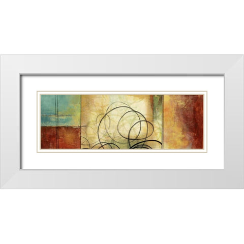 Twirlies II White Modern Wood Framed Art Print with Double Matting by PI Studio