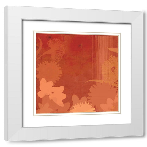 Shades of Red White Modern Wood Framed Art Print with Double Matting by PI Studio