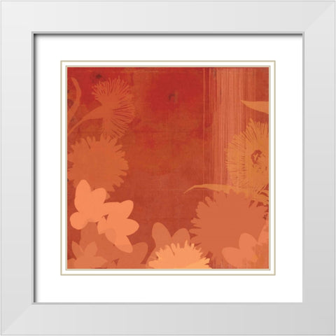Shades of Red White Modern Wood Framed Art Print with Double Matting by PI Studio
