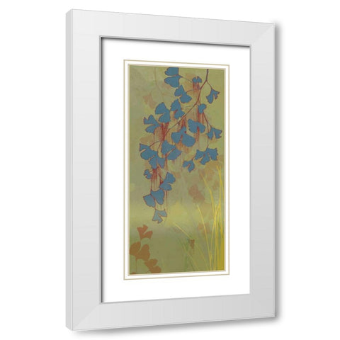 Blue Ivy White Modern Wood Framed Art Print with Double Matting by PI Studio