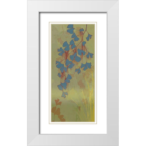 Blue Ivy White Modern Wood Framed Art Print with Double Matting by PI Studio
