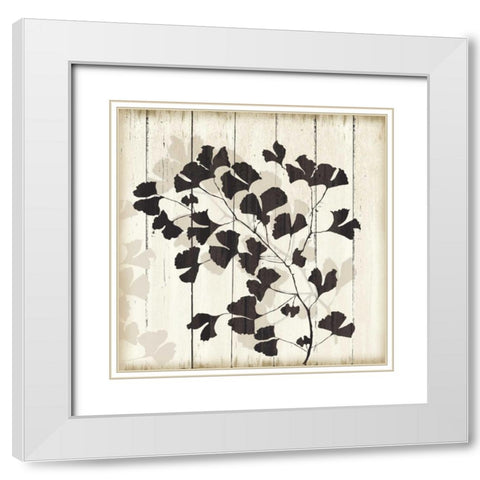 Shadow on Wood I White Modern Wood Framed Art Print with Double Matting by PI Studio