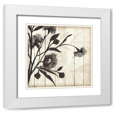 Shadow on Wood II White Modern Wood Framed Art Print with Double Matting by PI Studio