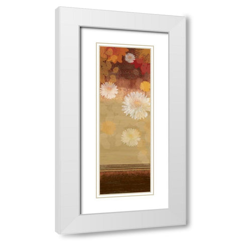 Floating Florals I White Modern Wood Framed Art Print with Double Matting by PI Studio