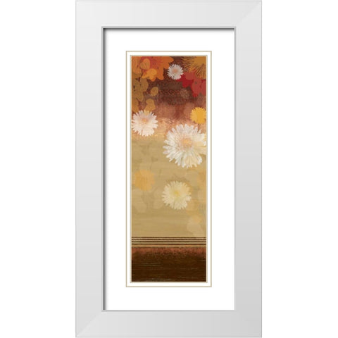 Floating Florals I White Modern Wood Framed Art Print with Double Matting by PI Studio