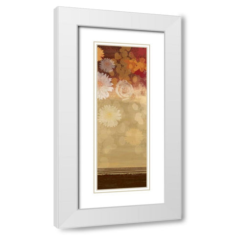 Floating Florals II White Modern Wood Framed Art Print with Double Matting by PI Studio