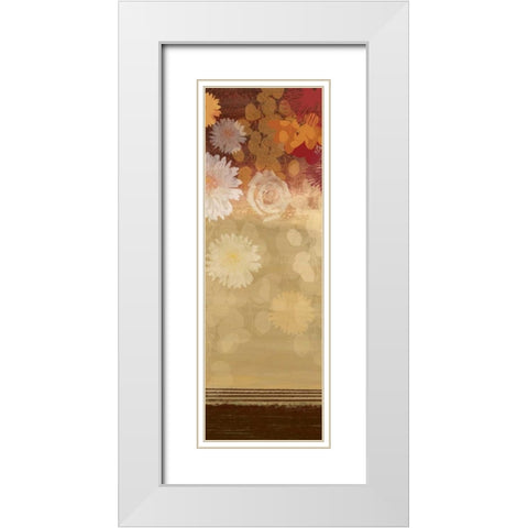Floating Florals II White Modern Wood Framed Art Print with Double Matting by PI Studio