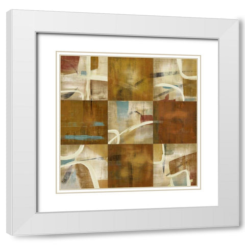 Abstraction White Modern Wood Framed Art Print with Double Matting by PI Studio