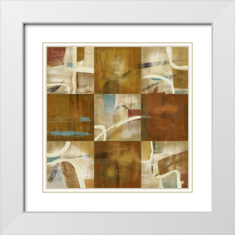 Abstraction White Modern Wood Framed Art Print with Double Matting by PI Studio