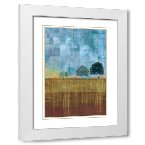 Earth and Sky White Modern Wood Framed Art Print with Double Matting by PI Studio