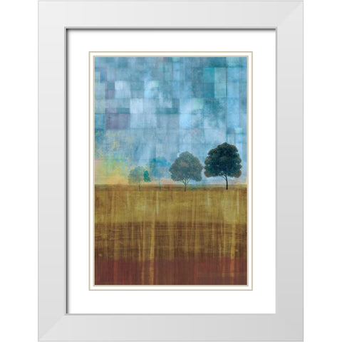 Earth and Sky White Modern Wood Framed Art Print with Double Matting by PI Studio