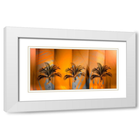 Tropicana White Modern Wood Framed Art Print with Double Matting by PI Studio