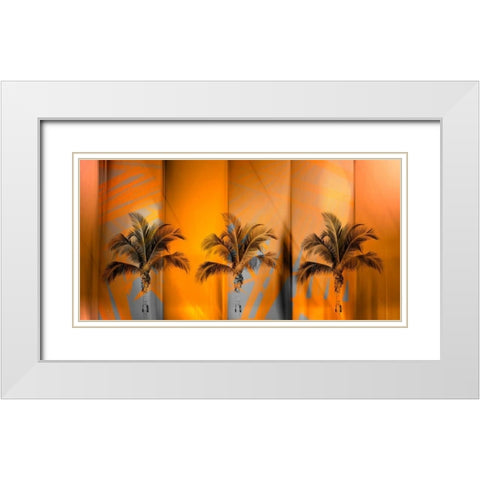 Tropicana White Modern Wood Framed Art Print with Double Matting by PI Studio