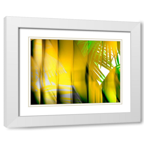 Yellow Shades White Modern Wood Framed Art Print with Double Matting by PI Studio