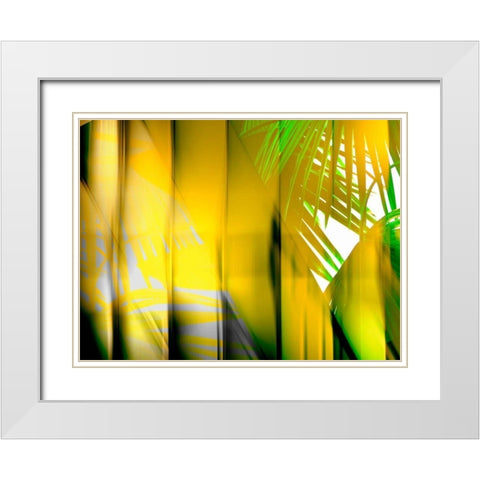 Yellow Shades White Modern Wood Framed Art Print with Double Matting by PI Studio
