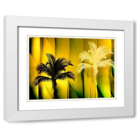 One Blond White Modern Wood Framed Art Print with Double Matting by PI Studio