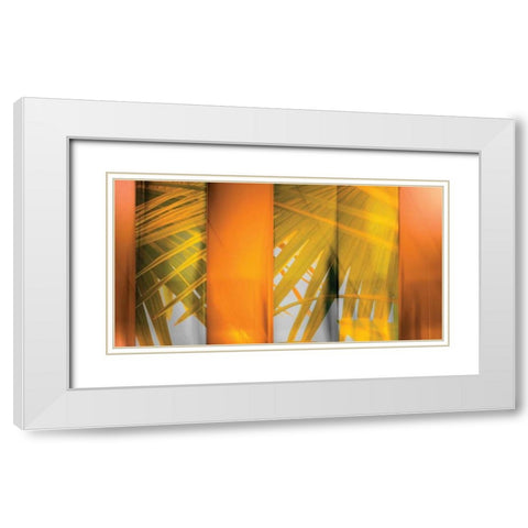 Tangerine and Cream White Modern Wood Framed Art Print with Double Matting by PI Studio