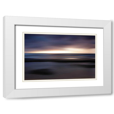 Northern Lights White Modern Wood Framed Art Print with Double Matting by PI Studio