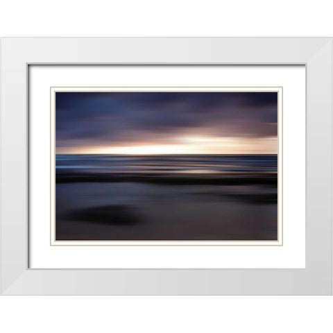 Northern Lights White Modern Wood Framed Art Print with Double Matting by PI Studio
