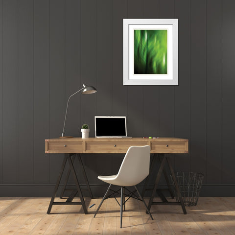 Organic V White Modern Wood Framed Art Print with Double Matting by PI Studio