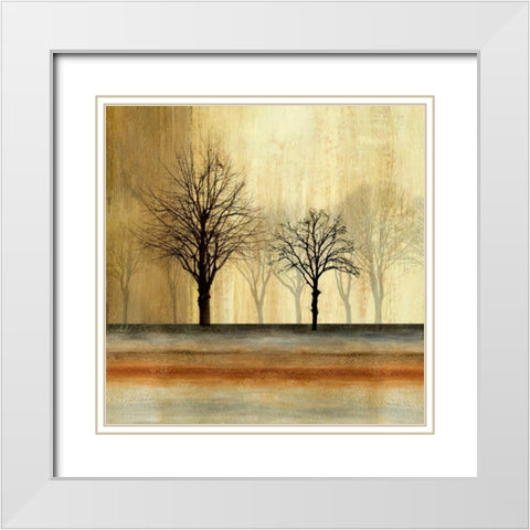 Escape White Modern Wood Framed Art Print with Double Matting by PI Studio