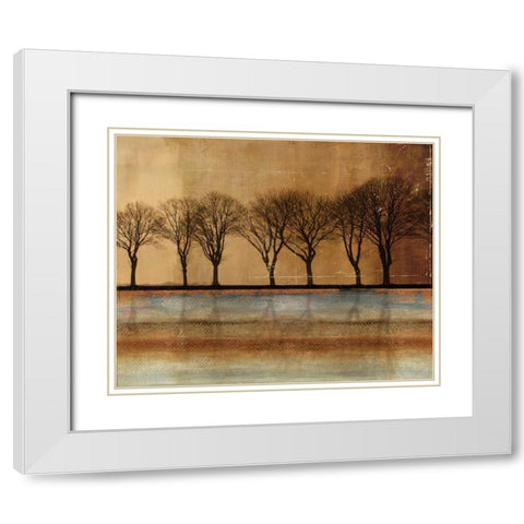 In a Row White Modern Wood Framed Art Print with Double Matting by PI Studio