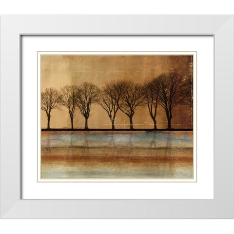 In a Row White Modern Wood Framed Art Print with Double Matting by PI Studio