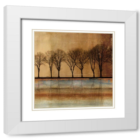 In A Row White Modern Wood Framed Art Print with Double Matting by PI Studio