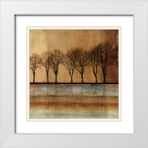 In A Row White Modern Wood Framed Art Print with Double Matting by PI Studio