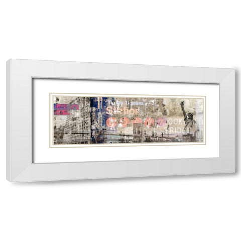 New York White Modern Wood Framed Art Print with Double Matting by PI Studio