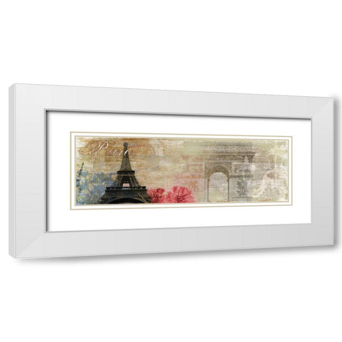 Paris White Modern Wood Framed Art Print with Double Matting by PI Studio