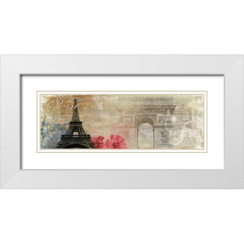 Paris White Modern Wood Framed Art Print with Double Matting by PI Studio